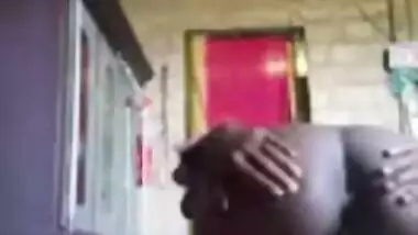 Village chick hikes up dress to reveal her XXX ass and pussy online