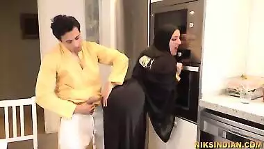 Muslim stepsister in hijab sucks cock, fucks and swallows cum of stepbrother