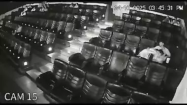 Blowjob in cinema theatre by horny girlfriend