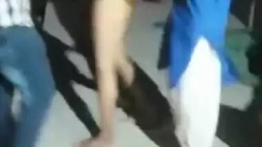 Eccentric Desi woman with big XXX tits dances around guys fully naked