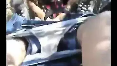 Horny young couple have some outdoor fun in the park
