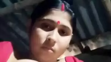 Desi coed takes red outfit off to flaunt massive tits and beaver