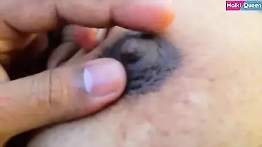 Playing With Ice Cubes On My Big Nipples and Leaking Milk Drops