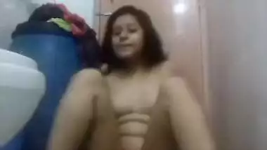 Indian wife is home alone so she can perform a webcam naked porn show