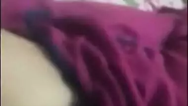 Naughty Desi horny girl sucking her own XXX boobs on camera