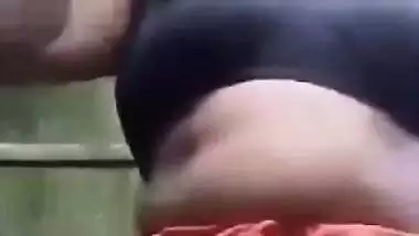 Bengali village Desi XXX wife shows her nude body on selfie cam outdoors