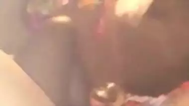 Skinny Desi chick mounts lover's XXX boner in MMS video at night