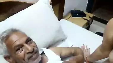 Desi couple of old perverts are busy making MMS vid of their XXX sex