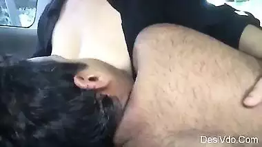 Indian professor Punjabi student boob sucking again in a car