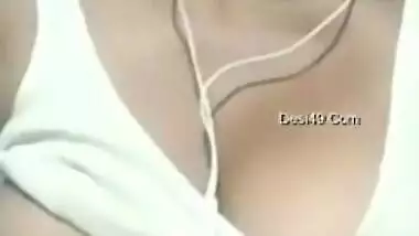 Desi webcam sweetie gladly shows off her tits for horny XXX client